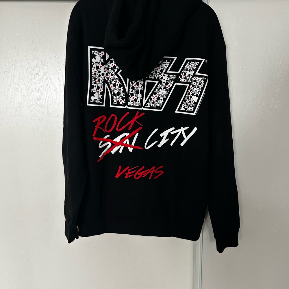 Men’s Kiss Las Vegas Black Graphic Zip-Up Hoodie